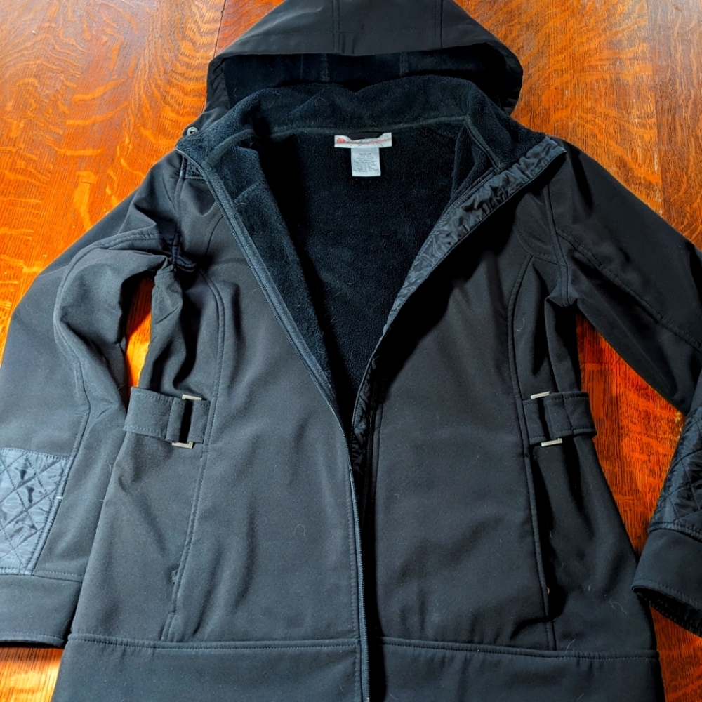 Charcoal black winter coat Womens size petite medium